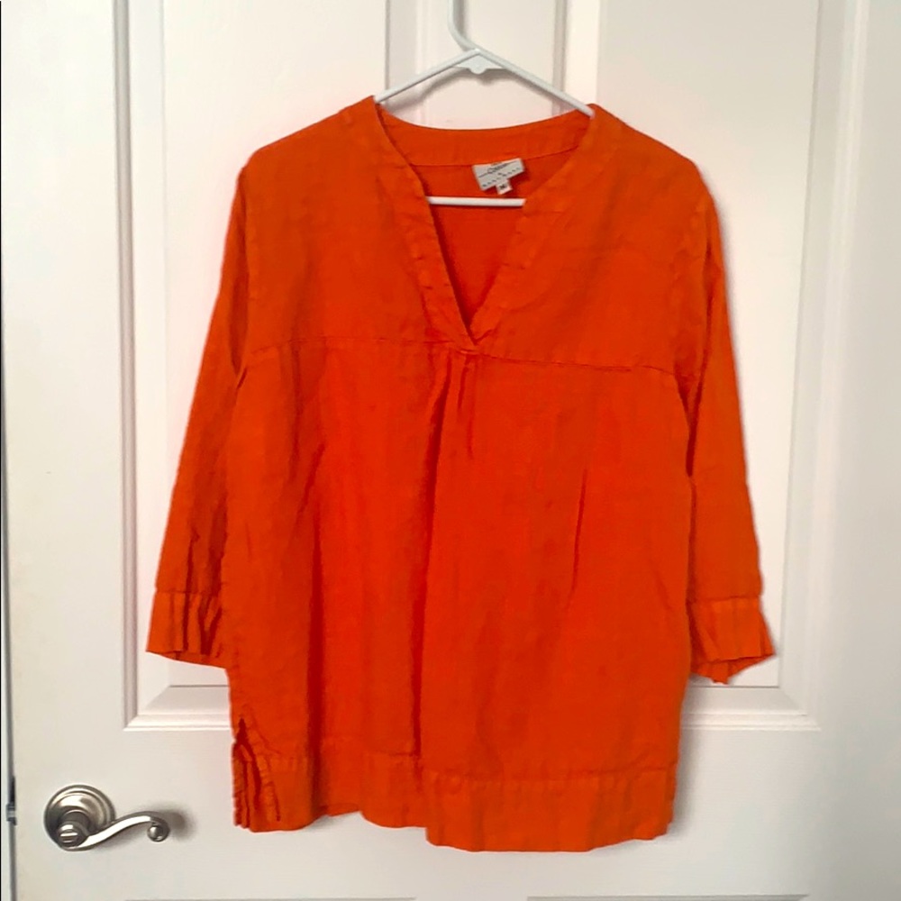 Orange linen top
